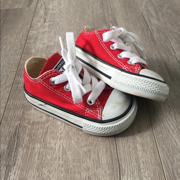 red baby converse shoes